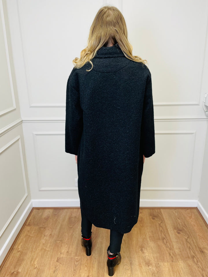 "JOSEPHINE" Longline Coat-Black