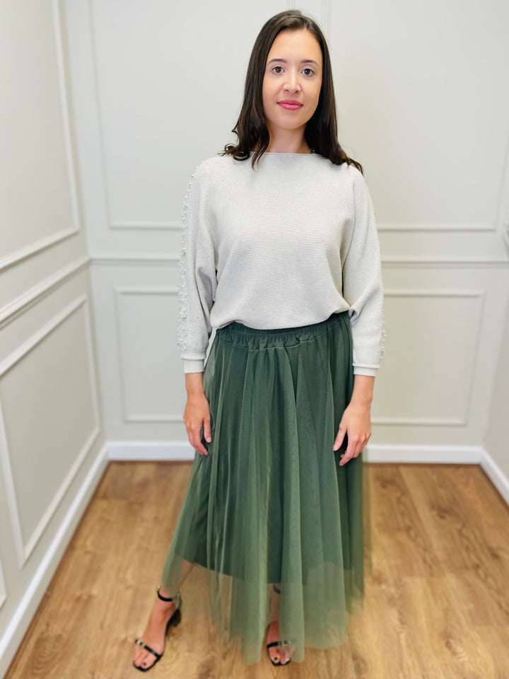 "MAYA" Pearl Jumper-Cream