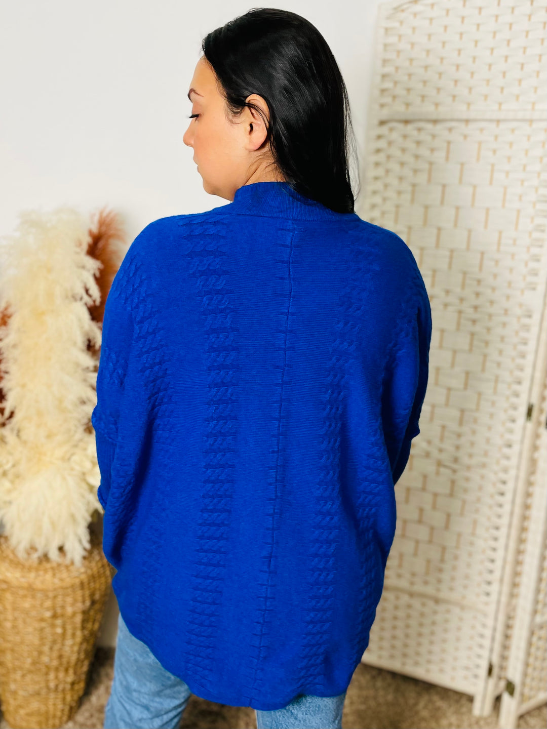 "GRACE" Knitted Jumper-Blue