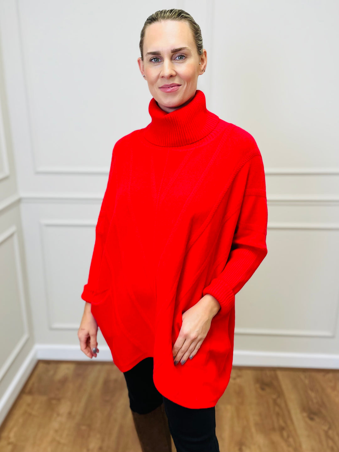 "GRACE" Knitted Jumper-Red