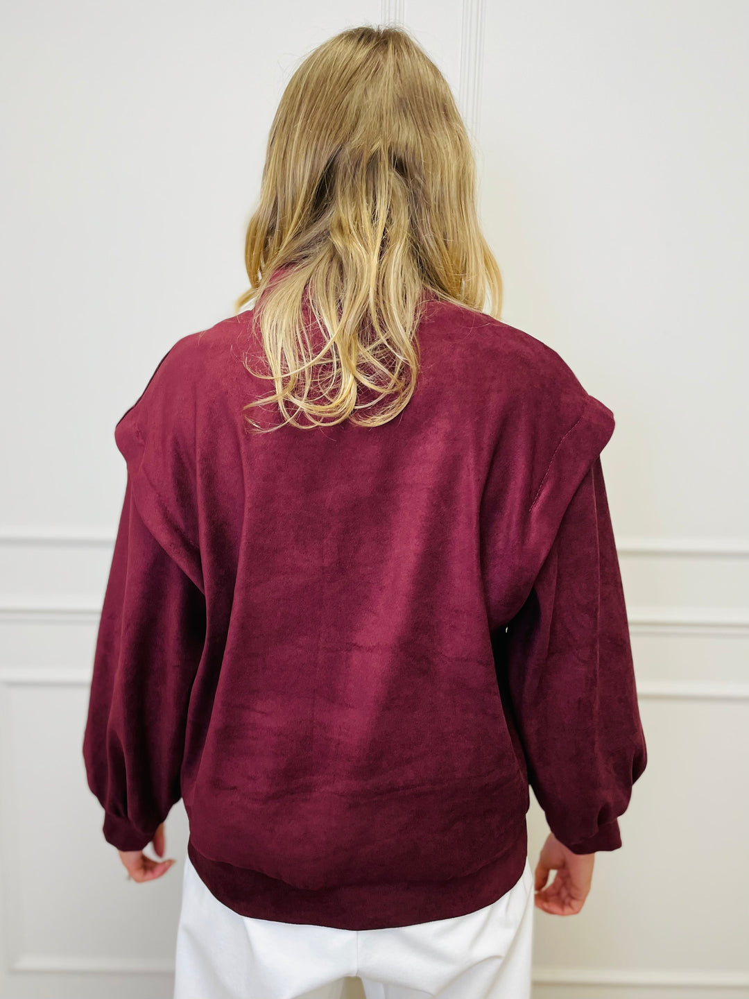 "BEATRICE" Half Zip Top-Wine