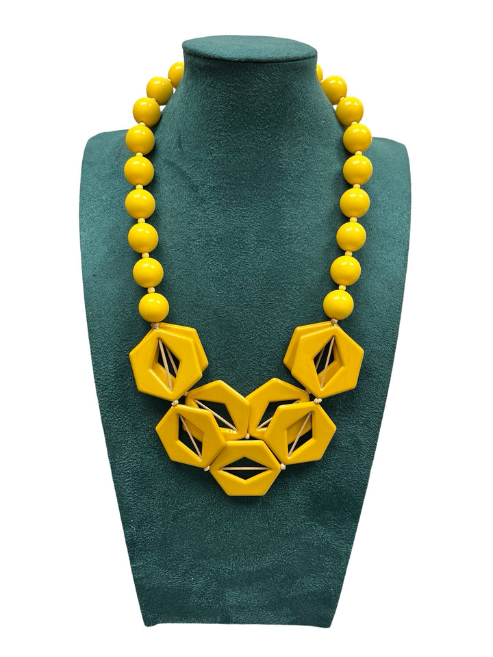 Mustard Short Statement Necklace