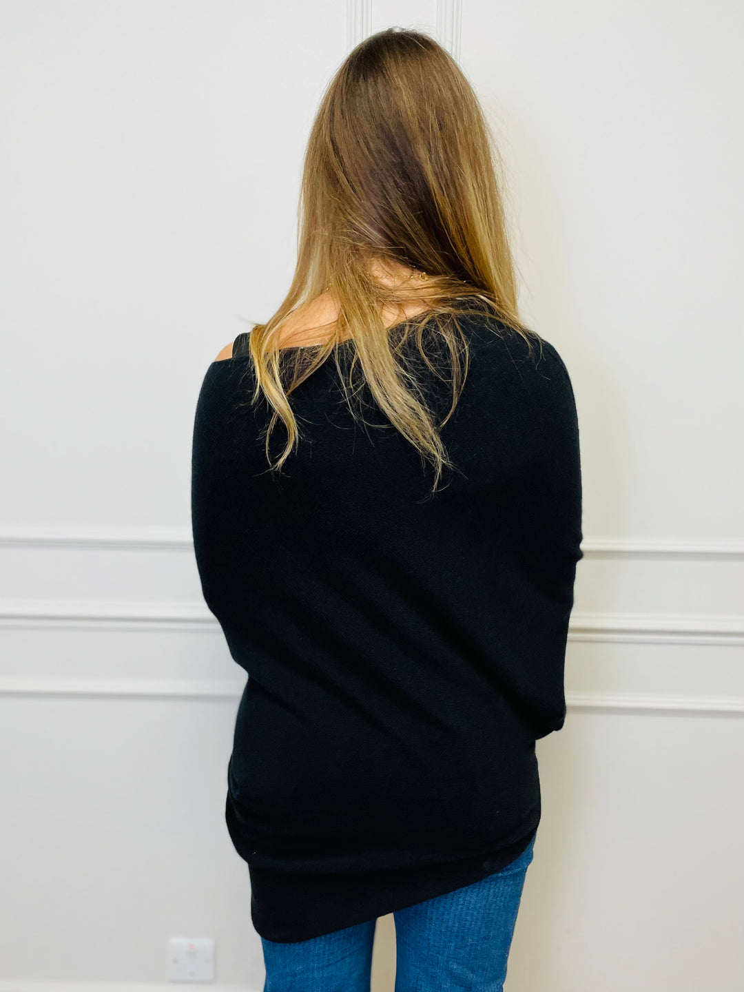 "BELLA" Asymmetric Jumper-Black