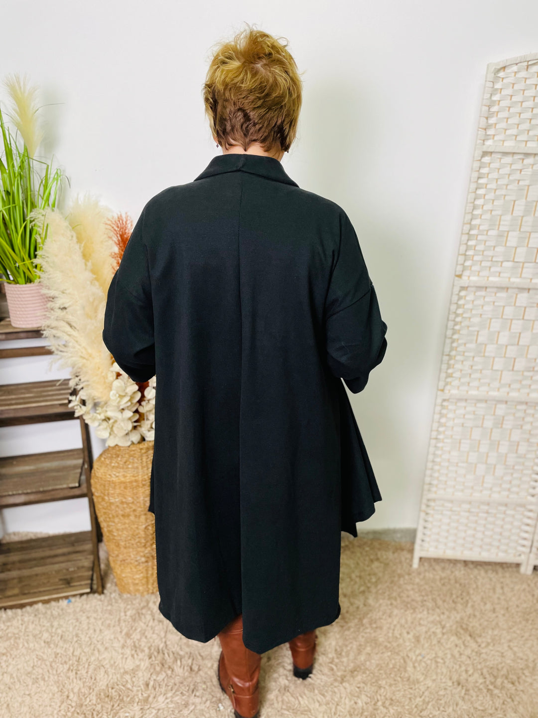 "ALISON" Cape Coat-Black