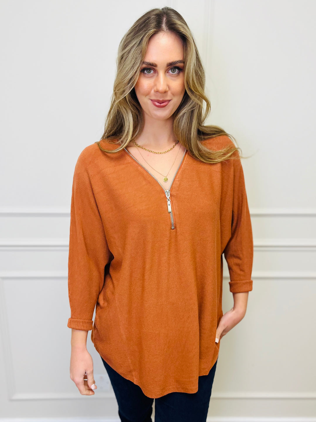 "CASSIDY" Luxury Soft Jumper-Rust Orange