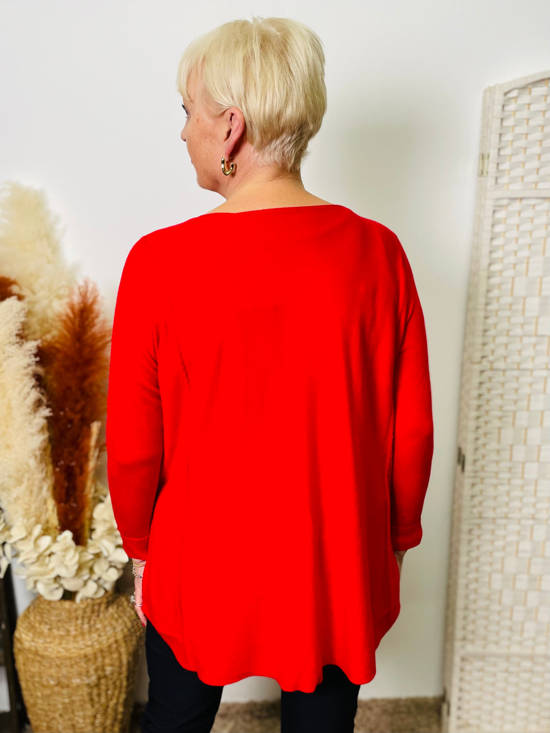 "MAISIE" Fine Knit Jumper-Red