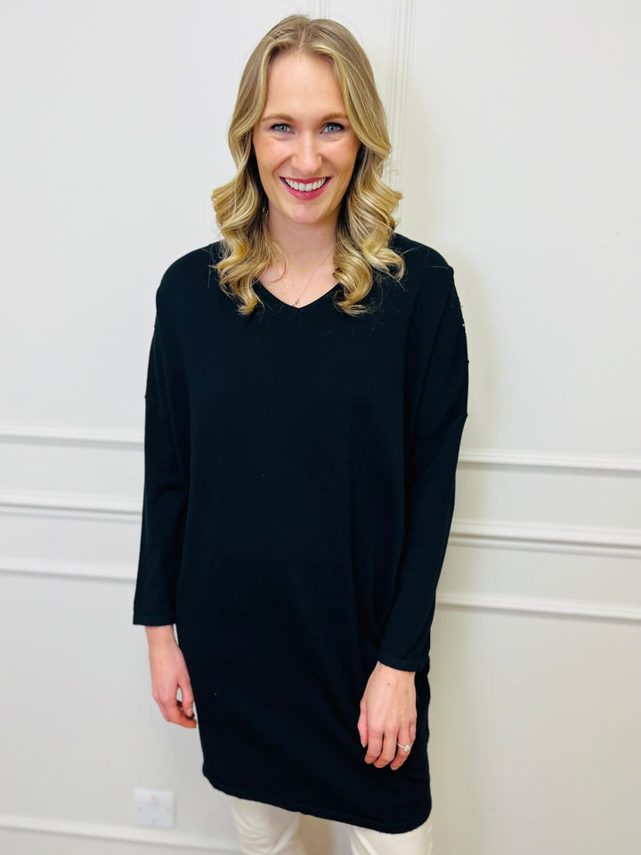 "RUTH” Embellished Tunic-Black