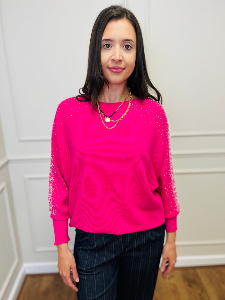 "MAYA" Pearl Jumper-Pink