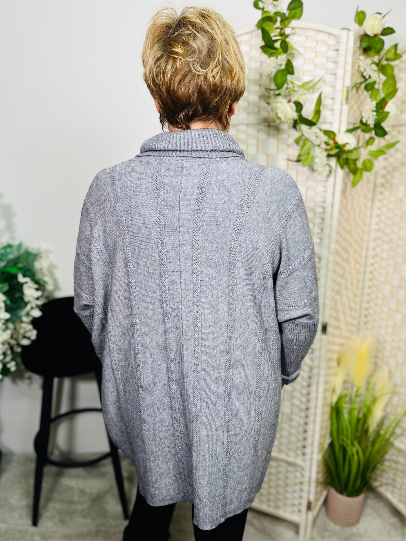 "SERENA" Knitted Jumper-Grey