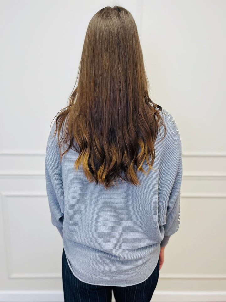 "MAYA" Pearl Jumper-Silver