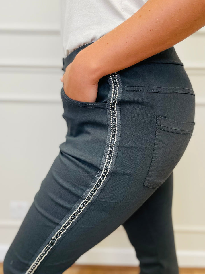 "CARMELA" Embellished MAGIC Trouser-Grey