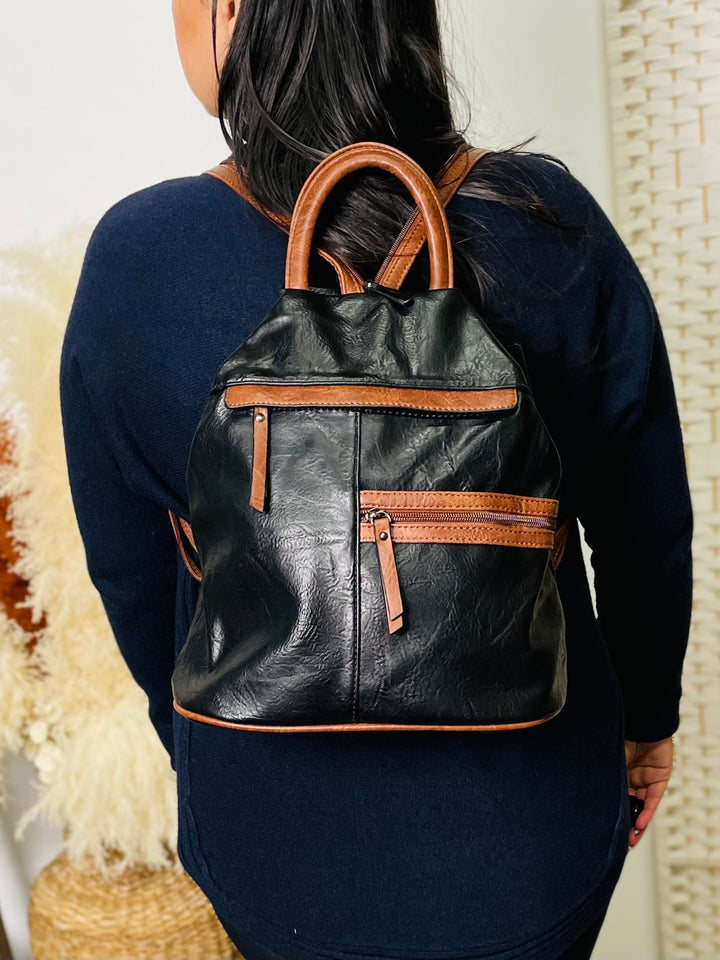 "BERNY" Rucksack-Black & Tan