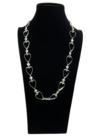 Silver Heart Statement Necklace