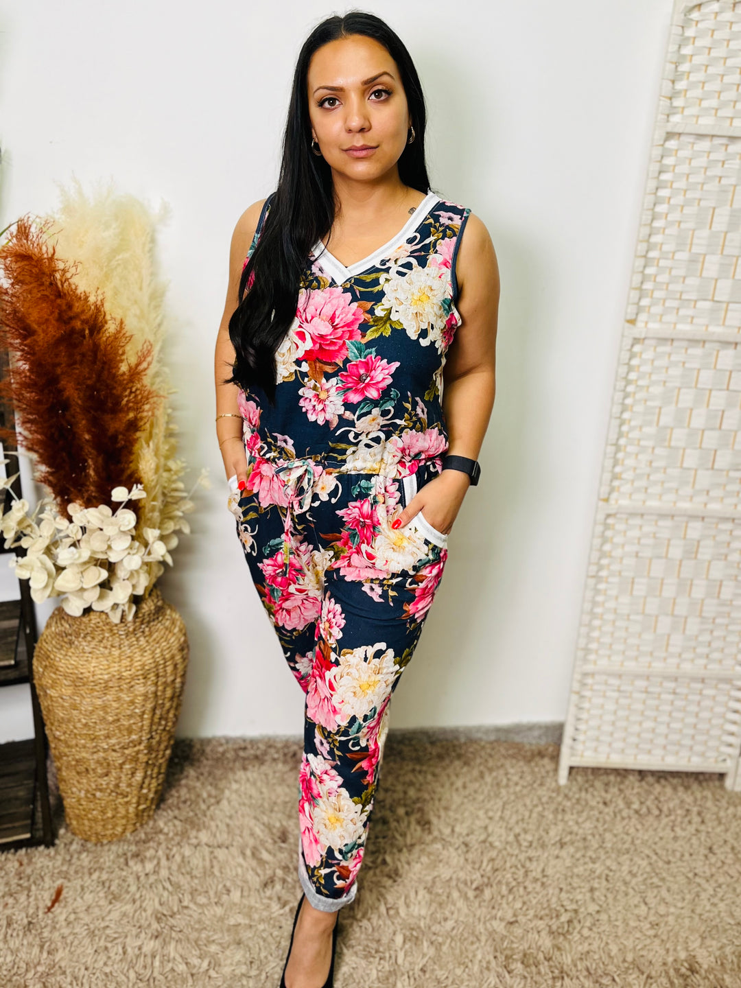 "OPHELIA" Floral Print Jumpsuit