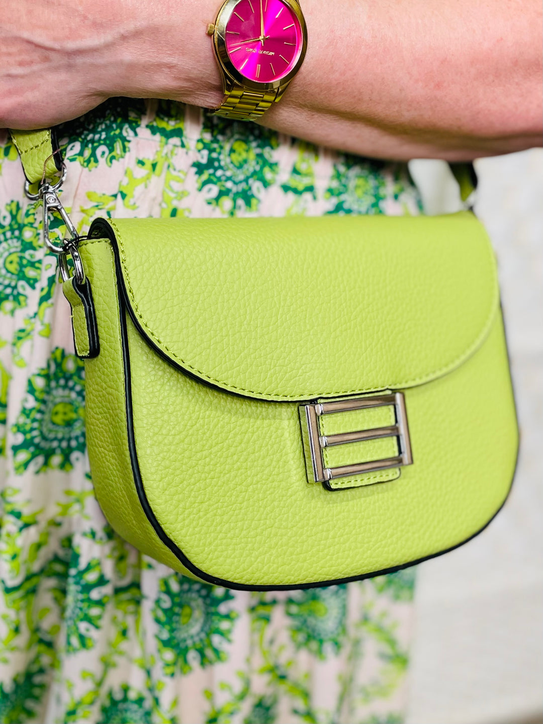 No.19 Designer Inspired Crossbody Bag-Lime Green