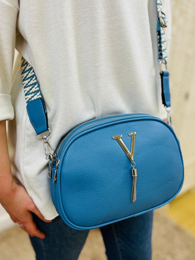 "TINA" Crossbody Handbag-Denim Blue