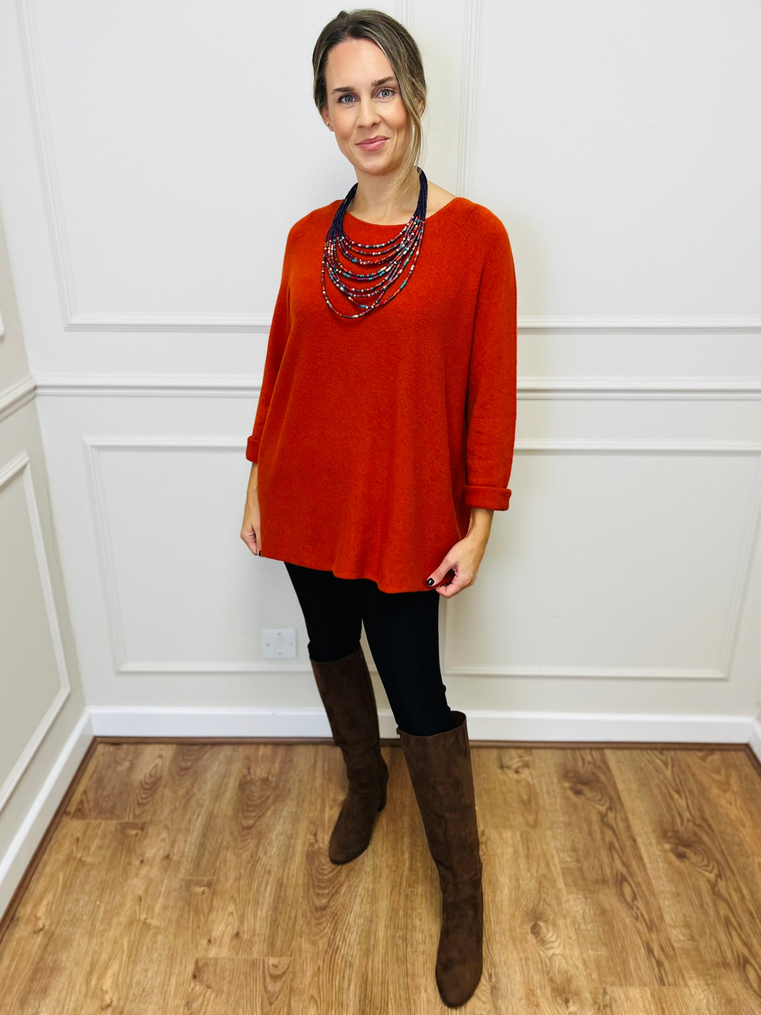 "GINNY" Basic Soft Jumper-Orange