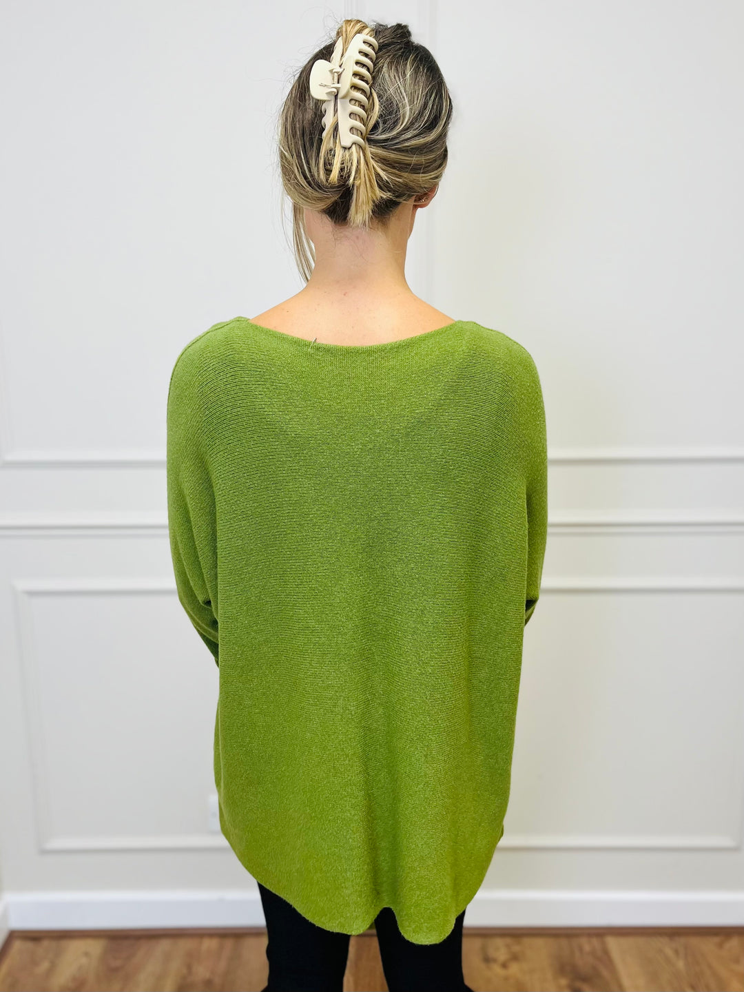 "GINNY" Basic Soft Jumper-Lime