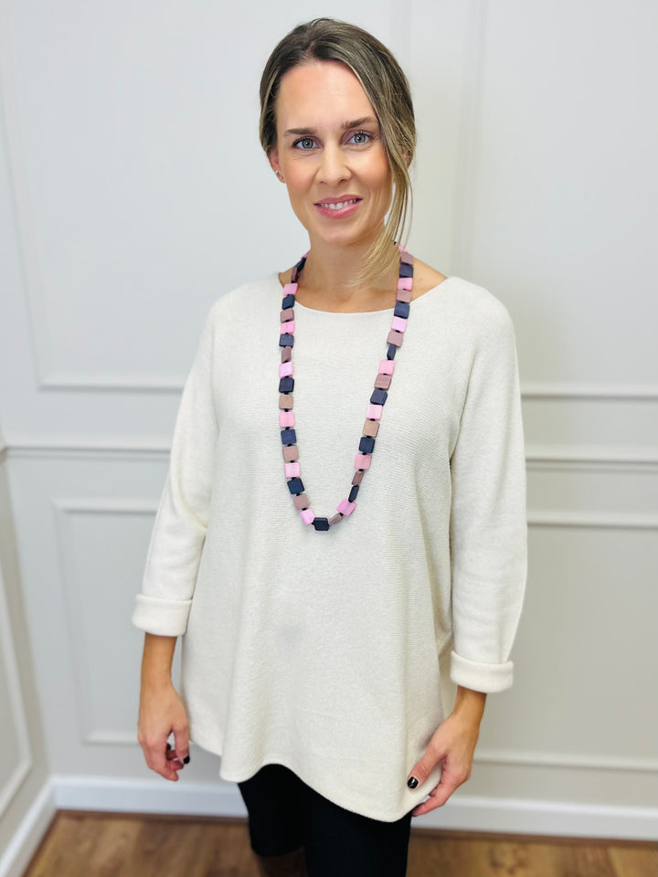 "GINNY" Basic Soft Jumper-White