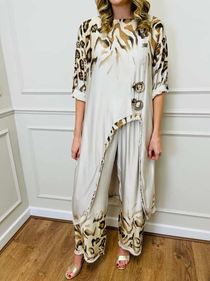 Leopard Print Co-Ord Set-Cream