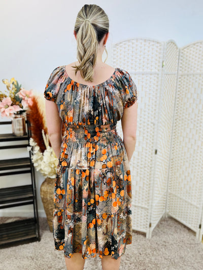 "MARIE" Floral Print Dress-Multicolour