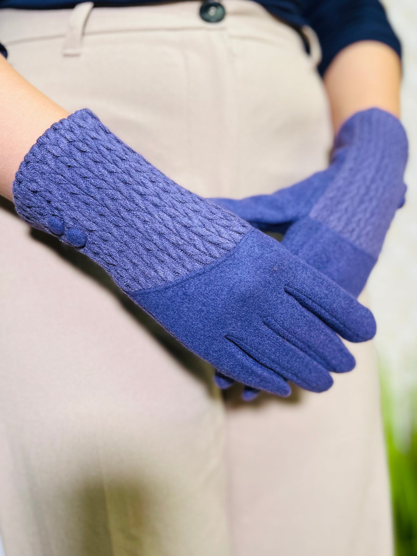 Knitted Gloves-Purple