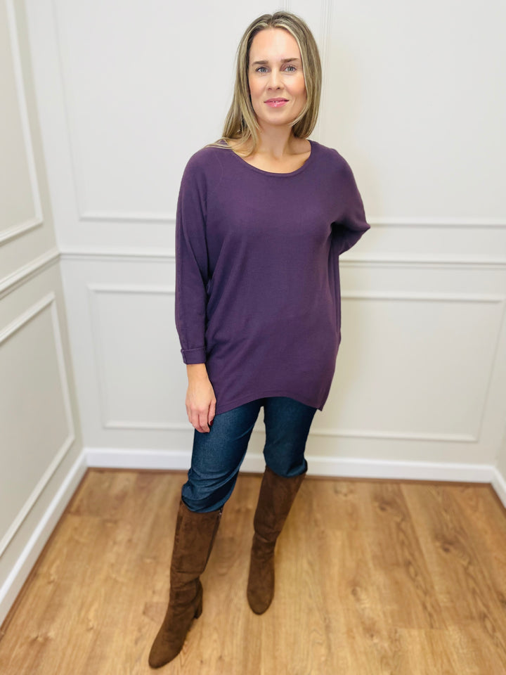 "MALLORY" Basic Soft Jumper-Purple