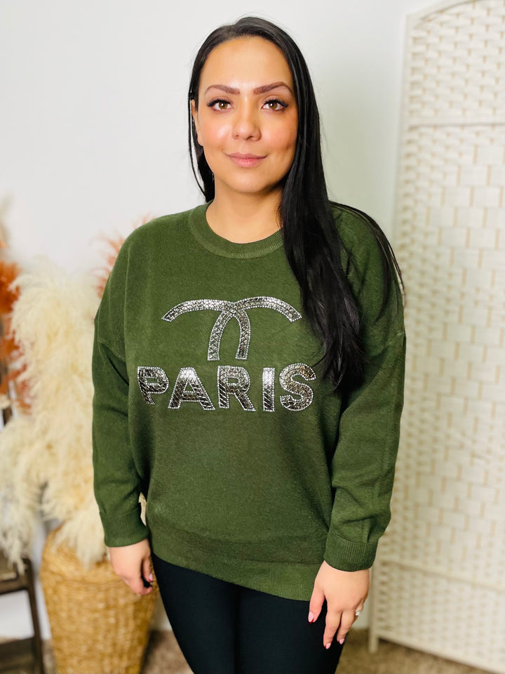 "DANY" Boxy Sweat Top-Green