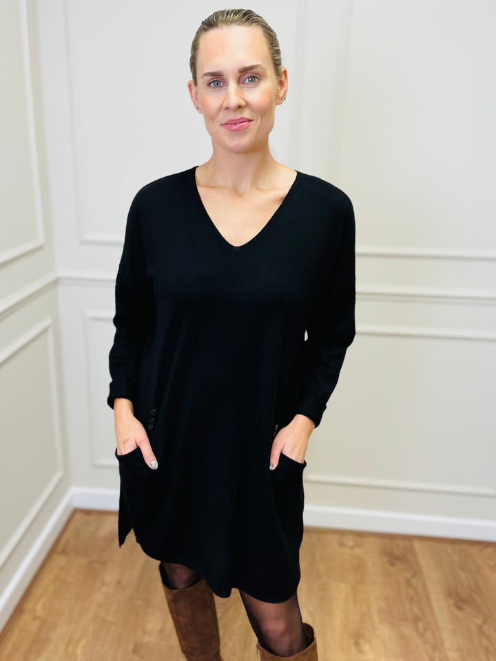 "MILLIE" Fine Knit Tunic-Black