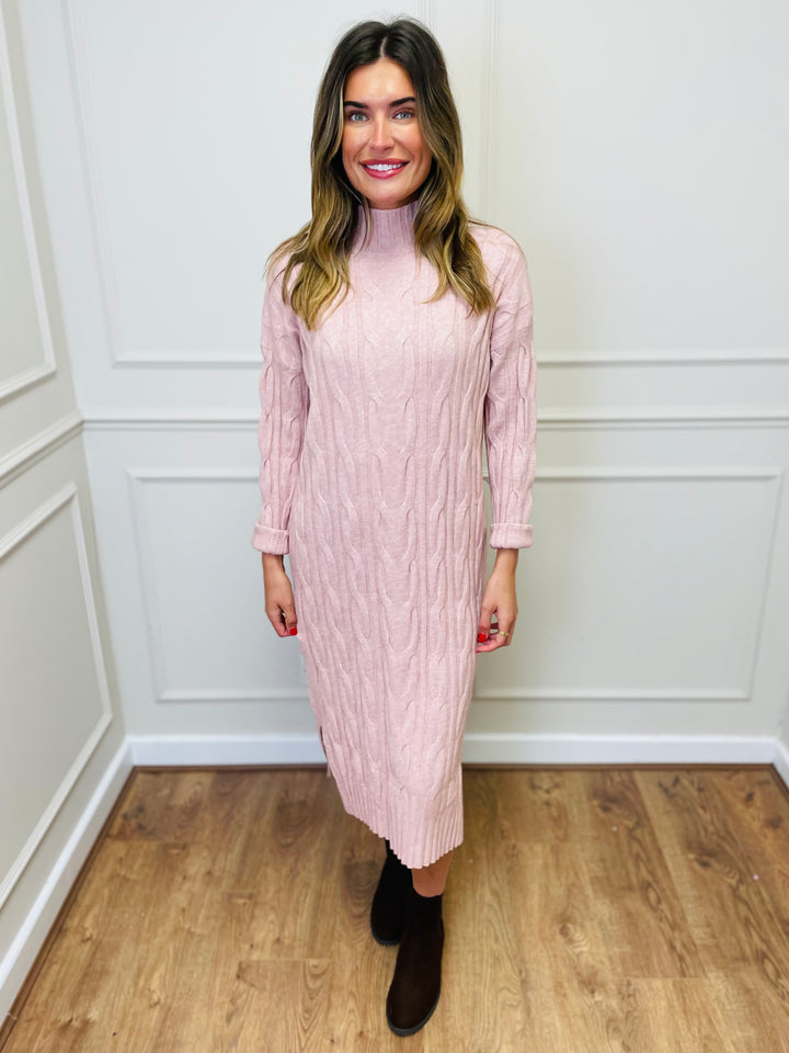 "ELY" Cable Knit Midi Dress