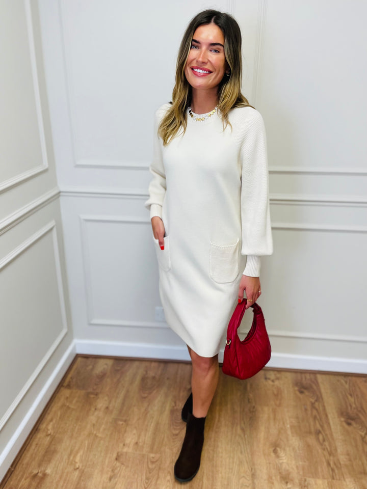 "TAYLOR" Pocket Knit Midi Dress