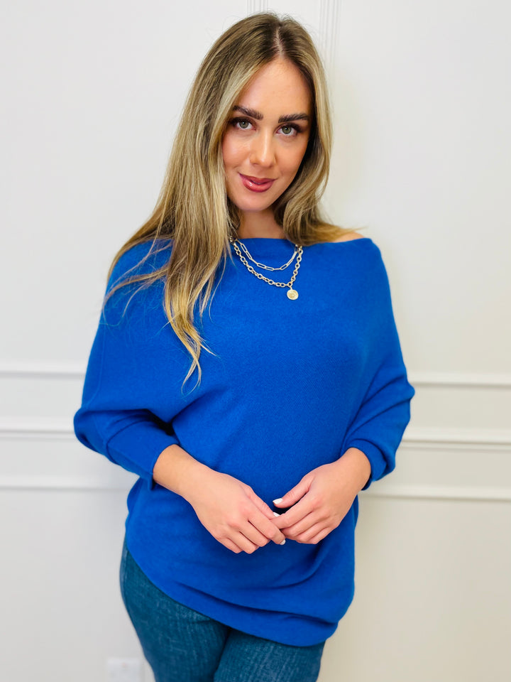 "BELLA" Asymmetric Jumper-Royal Blue
