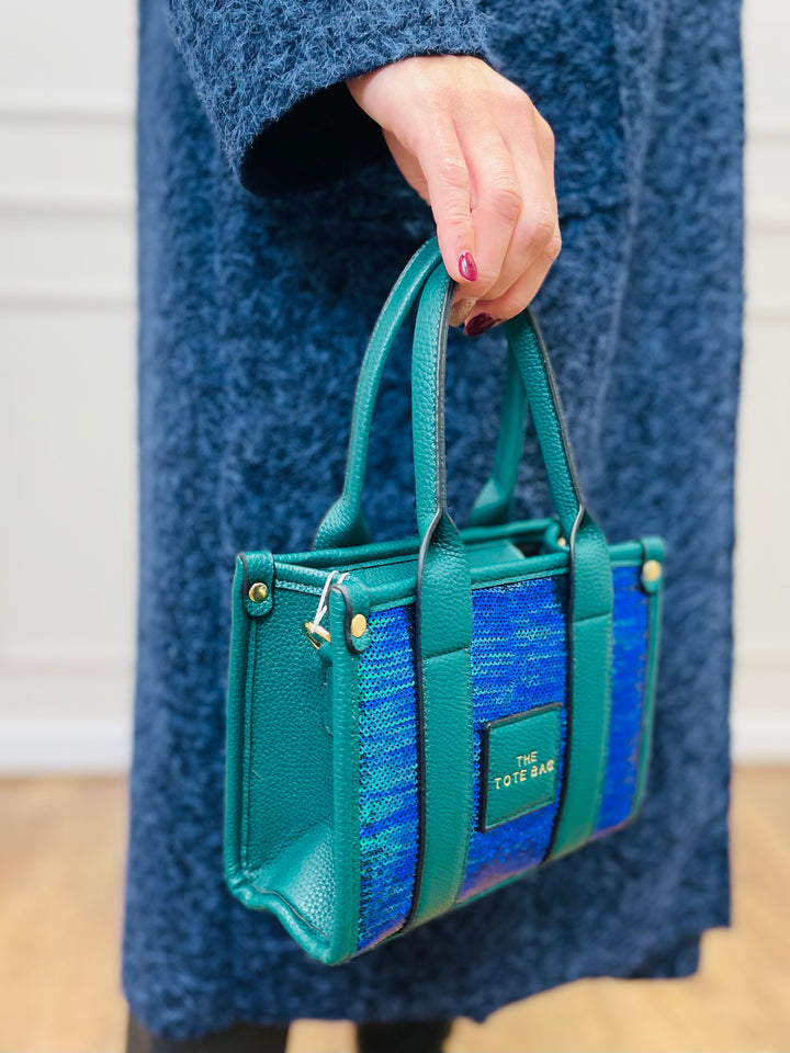 No.79 Mini Sequin Tote Bag-Green