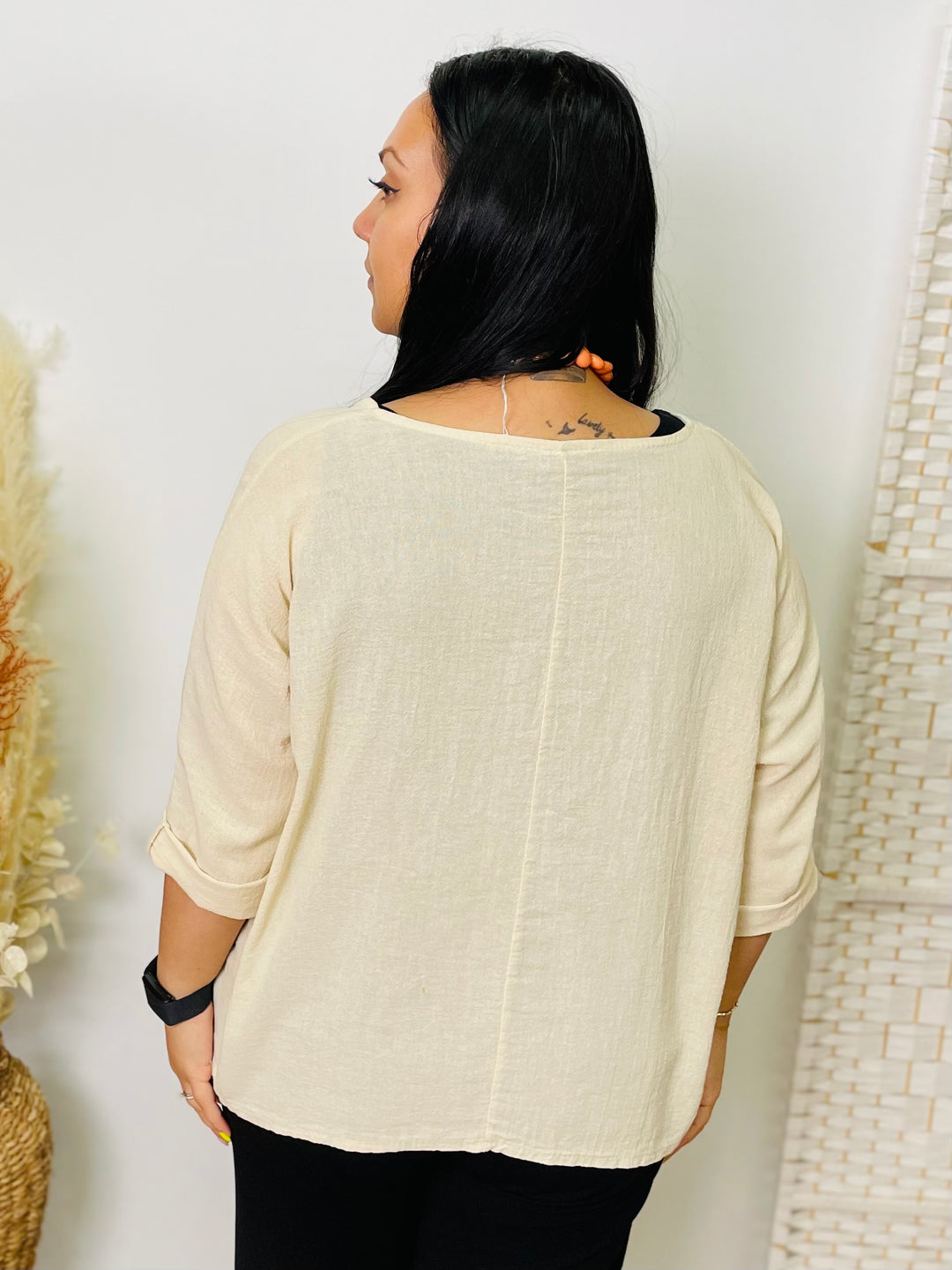 “COLETTE” Linen Top-Stone