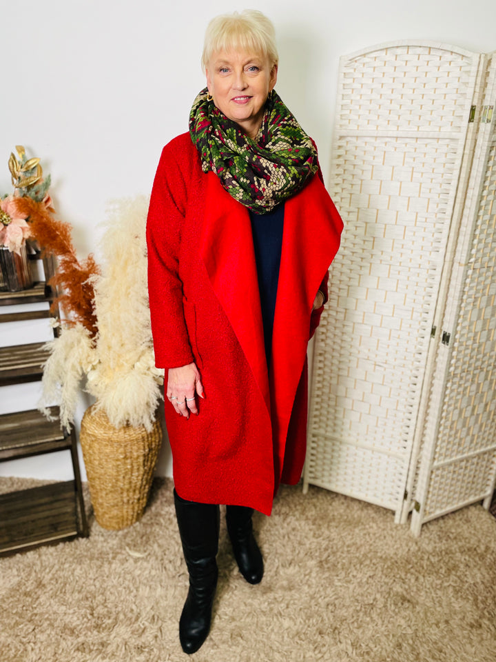 "CORY" Waterfall Coat-Red