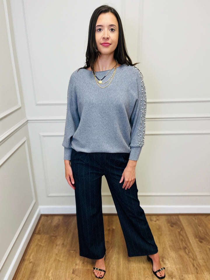 "MAYA" Pearl Jumper-Silver