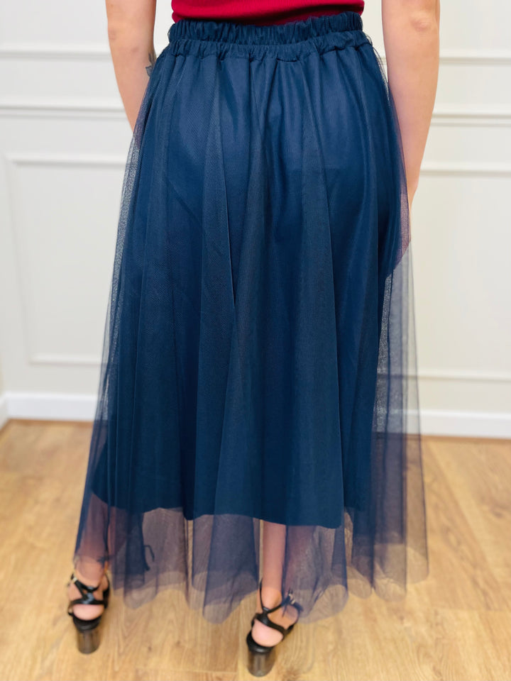 "IZZY" Tulle Skirt-Navy
