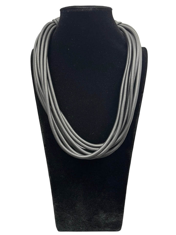 Rubber Statement Necklace-Black