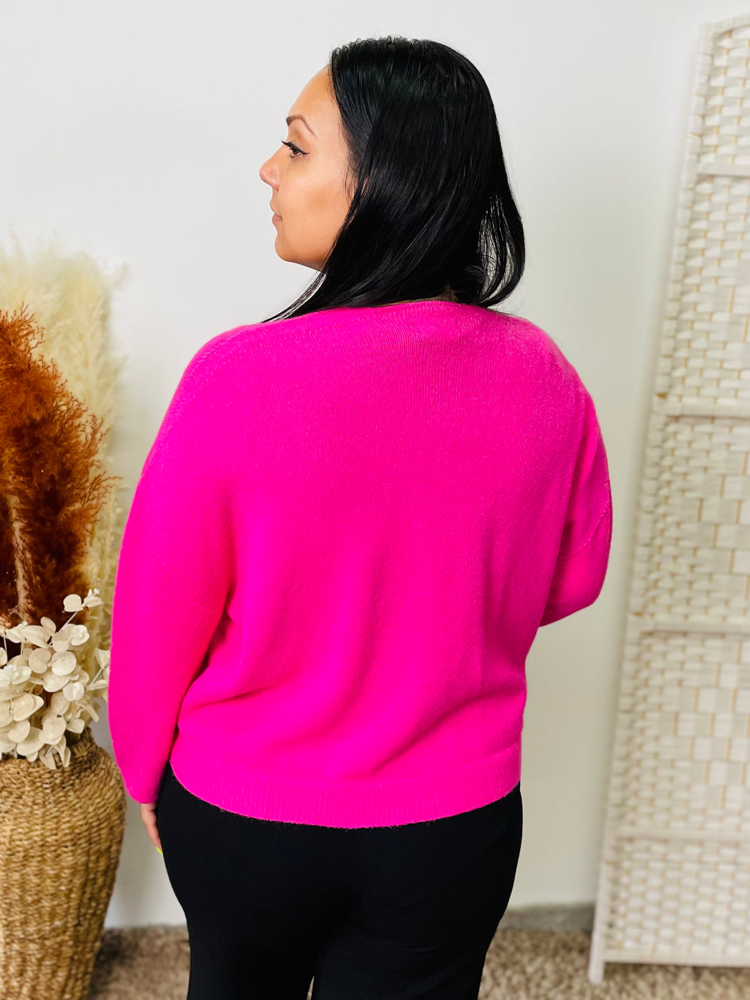 "VICTORIA” Short Cardigan-Cerise Pink