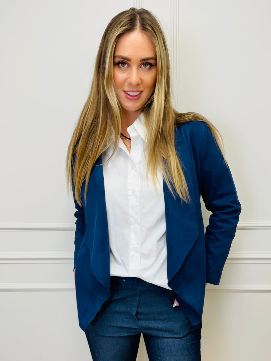 "CROSBY" Short Jacket-Navy