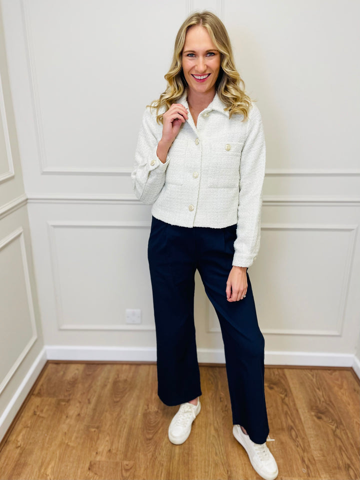 "EMILIA" Boucle Jacket-Ivory