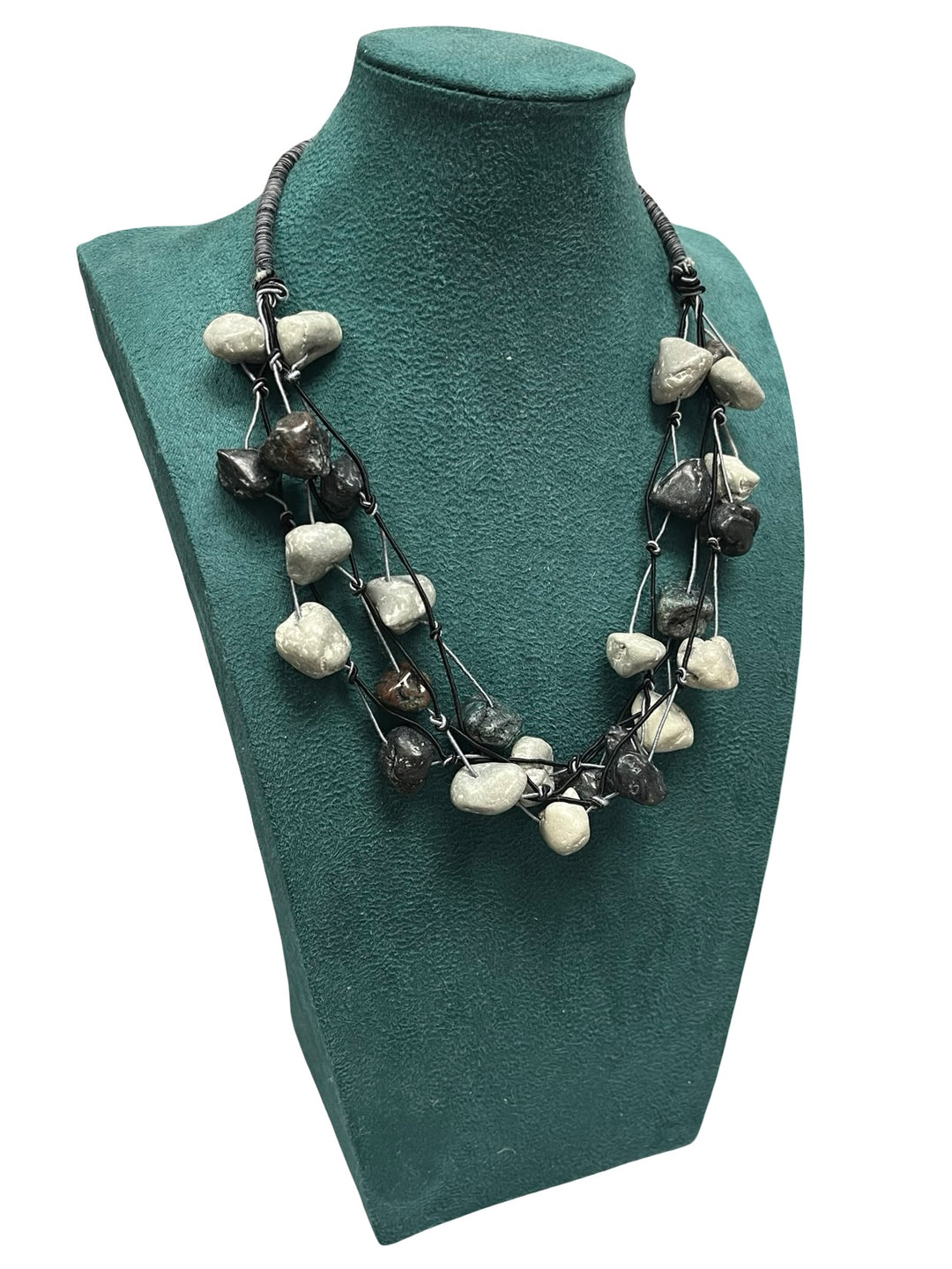 Short Statement Necklace-Black & Silver