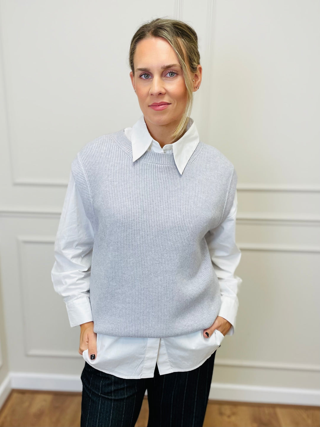 "LILI" Tank Top-Silver