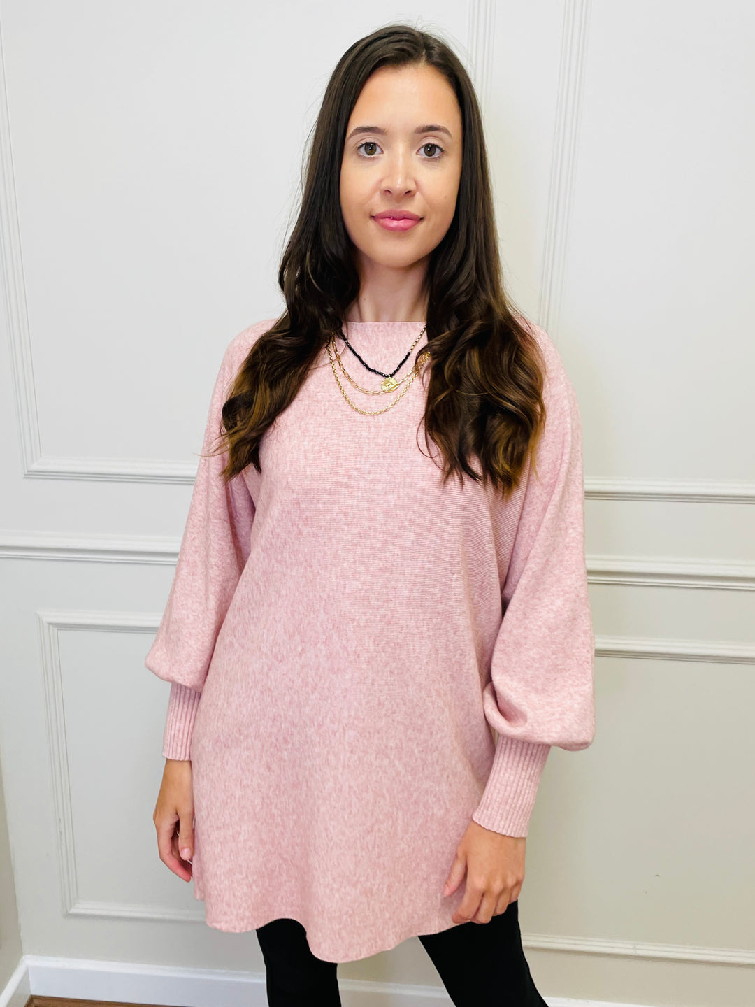 "EVELYN" Button Back Dress-Pink