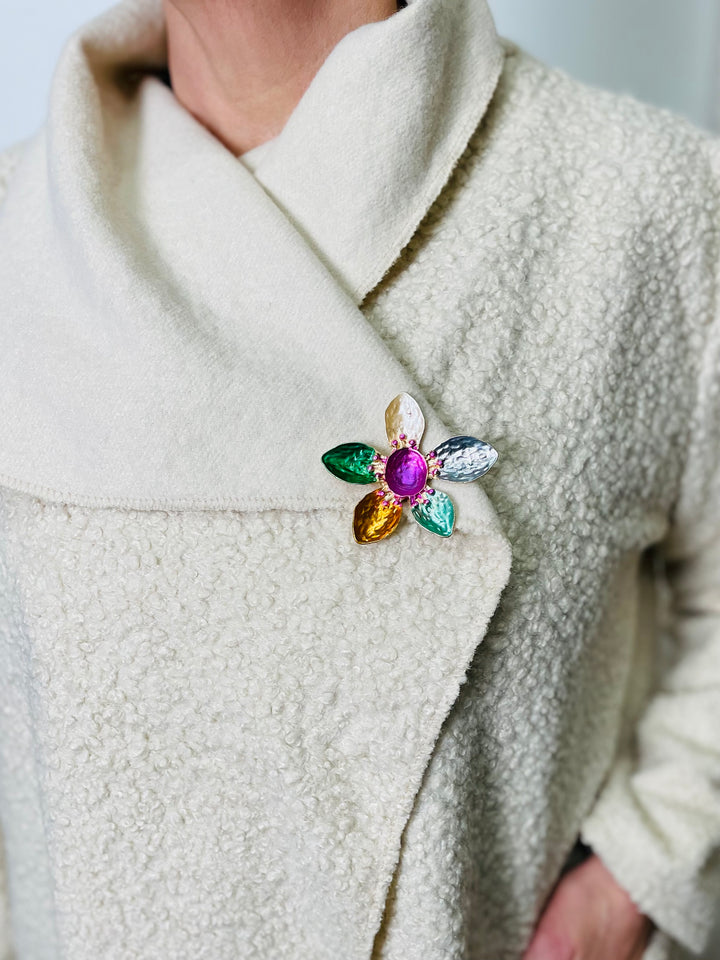 Multicolour Flower Brooch