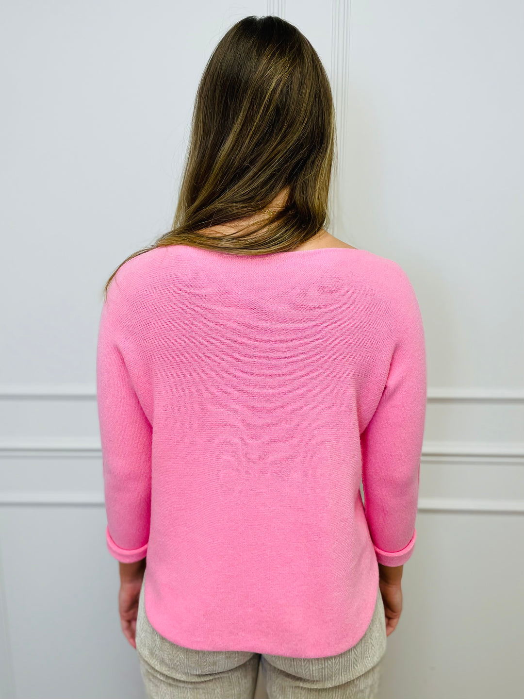 "MAGNOLIA" Fine Knit Jumper-Pink
