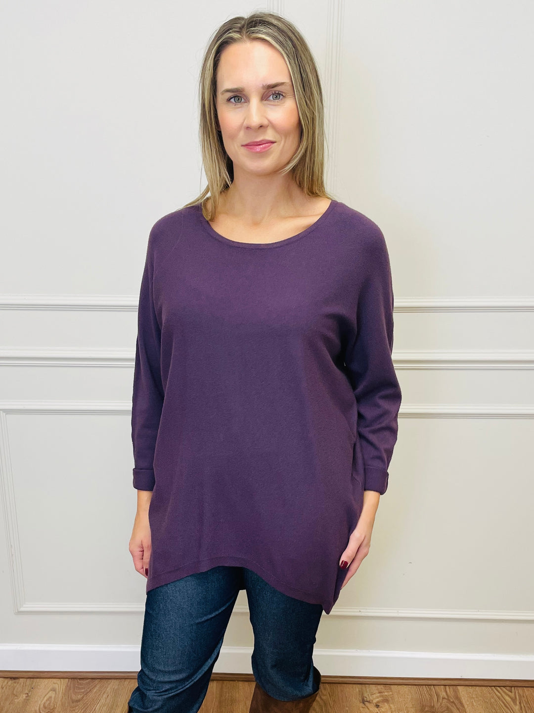 "MALLORY" Basic Soft Jumper-Purple