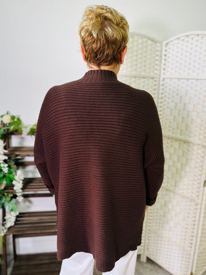 "LULU" Knitted Jumper-Chocolate Brown