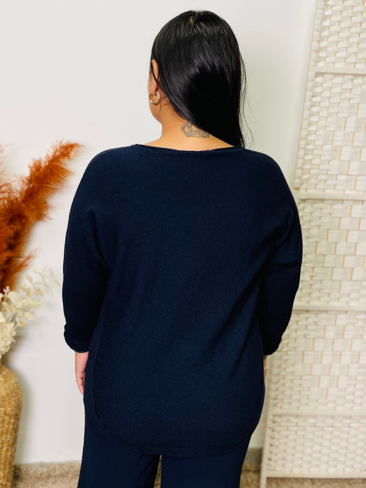 "CLEO" Soft Jumper-Navy