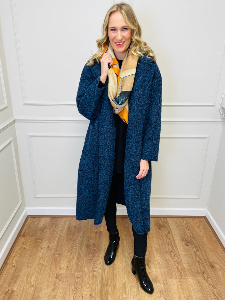 "JOSEPHINE" Longline Coat-Navy